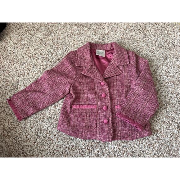 LAURA ASHLEY Blazer/jacket/Coat, Girls size 2, Pink Tweed; Adorable!! - Picture 6 of 9